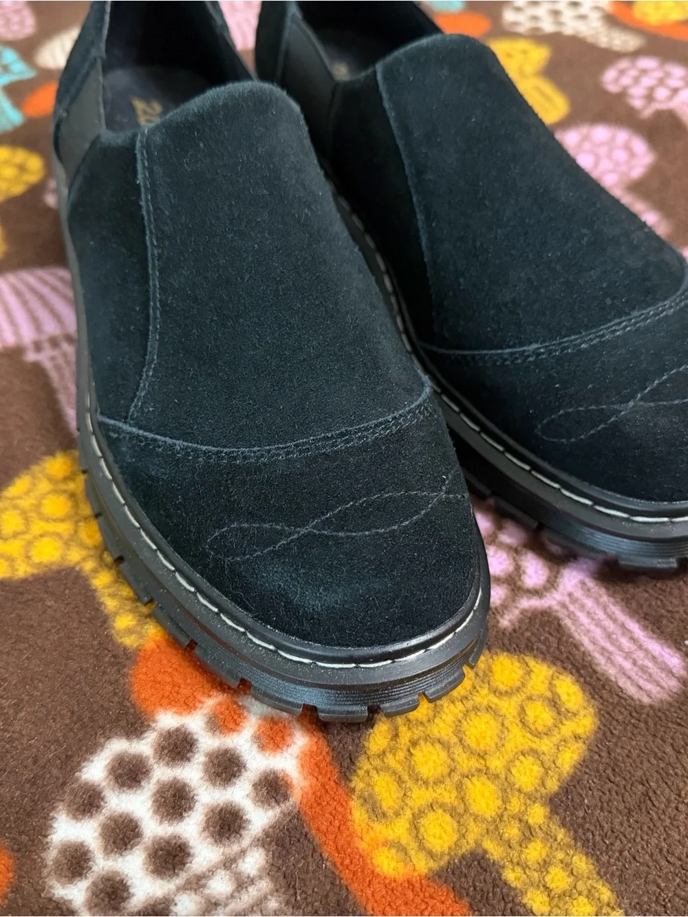Women’s Black Suede Platform w/ Western Detail